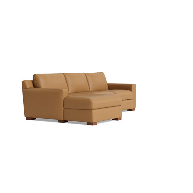 Catalina Chaise Sectional, Leather - Butterscotch, Left Hand Facing