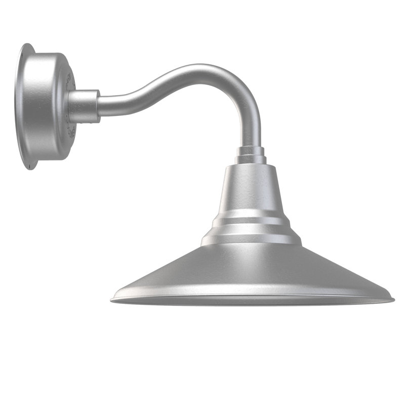 Destinee LED Barn Light, 13.13" H x 14" W x 29" D, Galvanized Silver