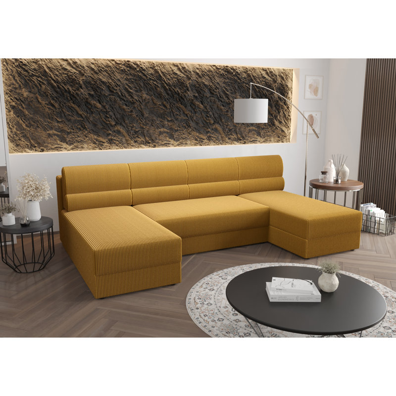 Sinh 5 Seater Corner Sofa , Yellow - Poso1