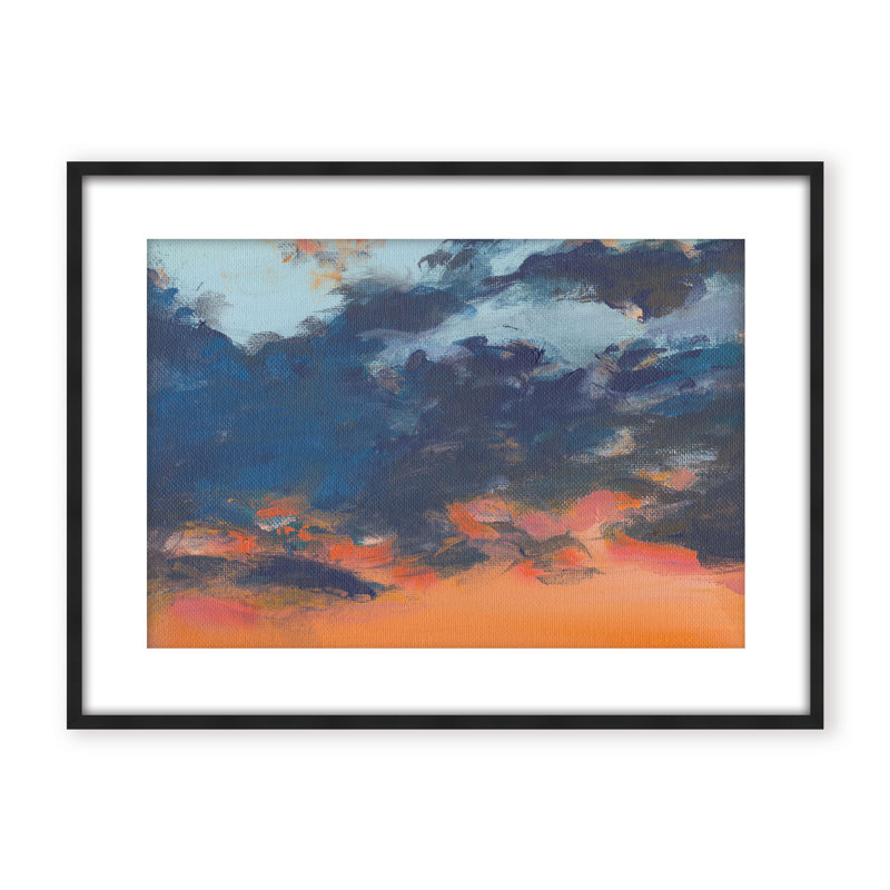 Coastal Retreat Asbury Park Sunset, 16" H x 24" W x 1.125" D, White, Framed Canvas