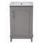 Petit meuble-lavabo moderne de 20 pouces avec lavabo en céramique - 20 * 14,5 * 33,3 pouces, rangement spacieux, 1 porte à fermeture en douceur