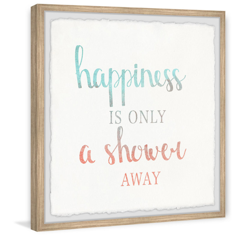 «Happiness In Shower», reproduction sur papier encadrée, H 12 po x l 12 po x P 1,5 po