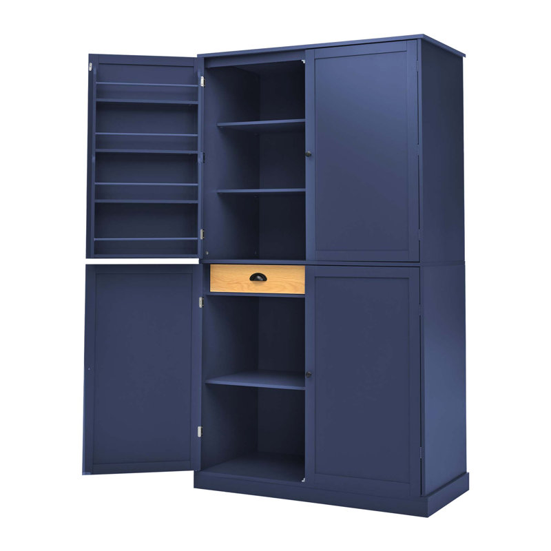 Spacieux garde-manger avec tablettes réglables et tiroirs intégrés, Blue