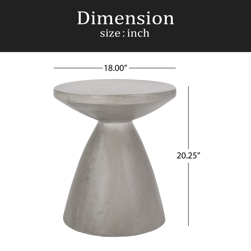 Table d'appoint d'extérieur en béton léger