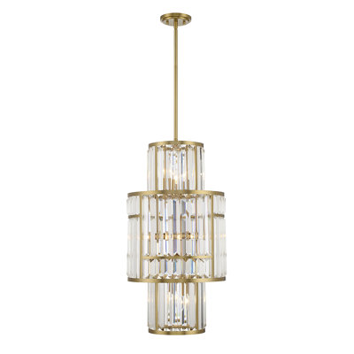 Luminaire suspendu cylindrique à 8 lumières