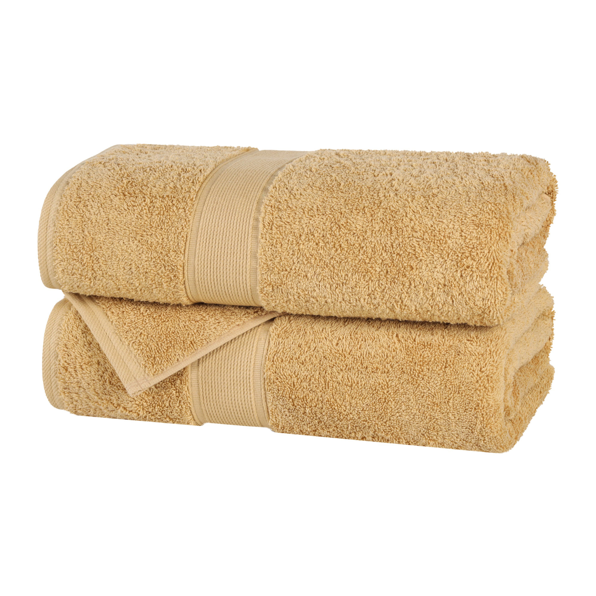 Lyndon Organic Cotton Medium Weight Towel Set, 2 Bath Sheet Set, Gold