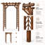 Support pour arche de jardin en bois massif, arche décorative pour patio extérieur, support pour arche de mariage
