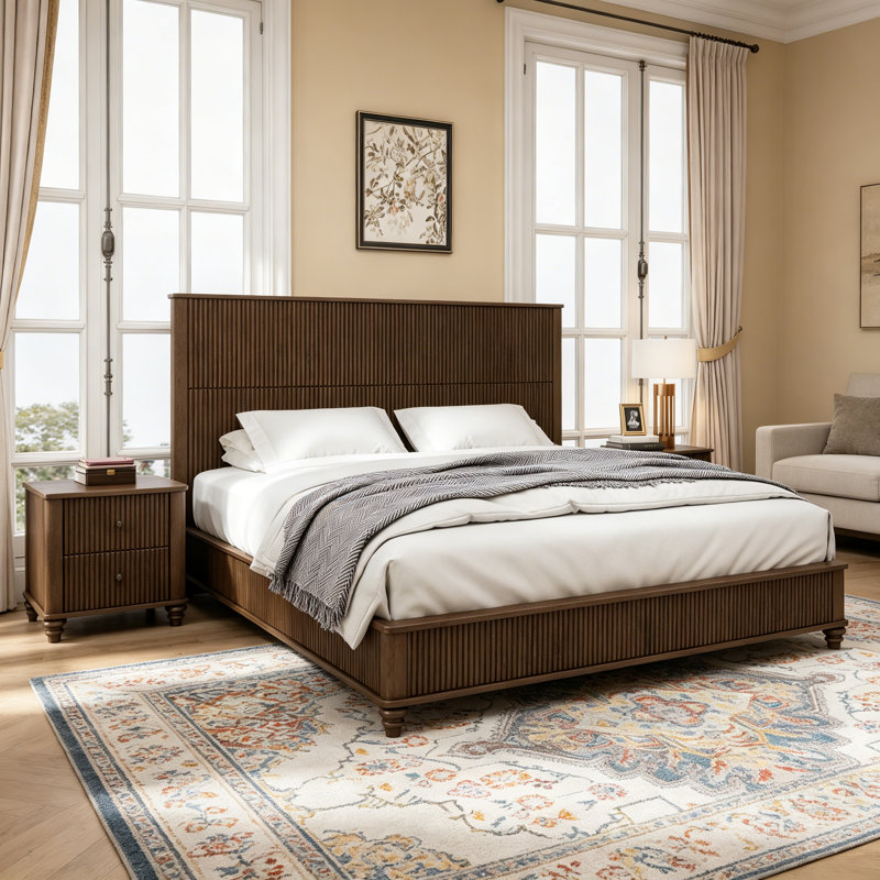 Solid Wood Bed Frame,King
