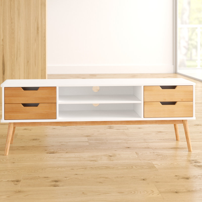 Pyatt Unfinished TV Stand for TVs up to 60", White