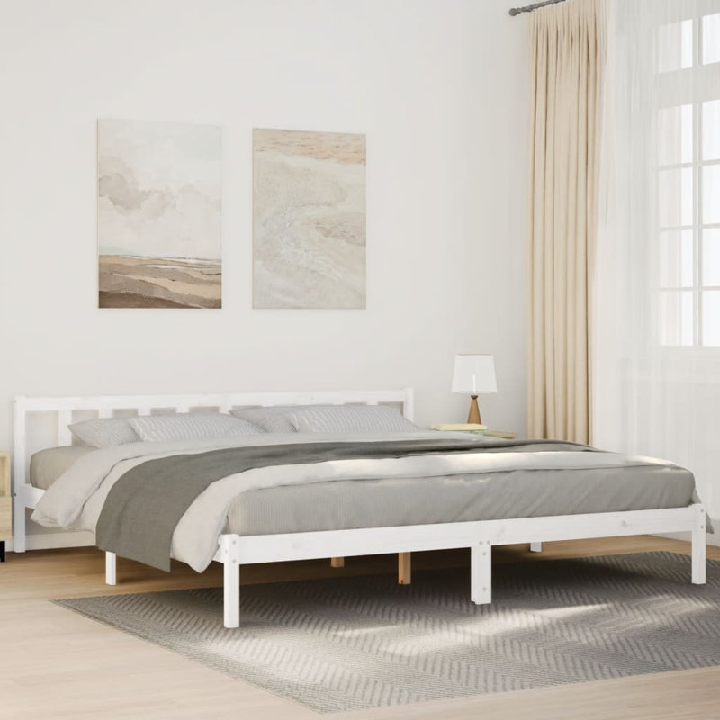 Deron Solid Wood Bed, white, 180 x 210 cm