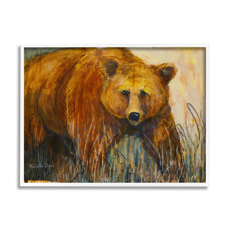 Ours moderne, giclée par Roberta Dyer, H 16 po x l 20 po x P 1,5 po, Giclée encadrée blanc bord de mer