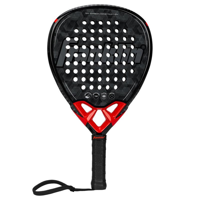 Raquette de tennis Franklin Sports - GLIDE - Raquette de tennis pop - Raquette de tennis 365G - Noir / Rouge