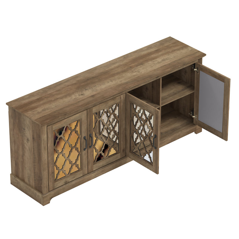 Weddel Basilico Transitional 3-Piece Living Room Storage Set, Knotty Oak