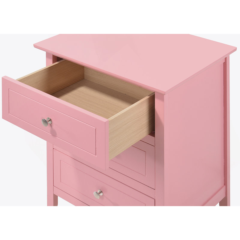 Charmante table de chevet rose contemporaine, Rose