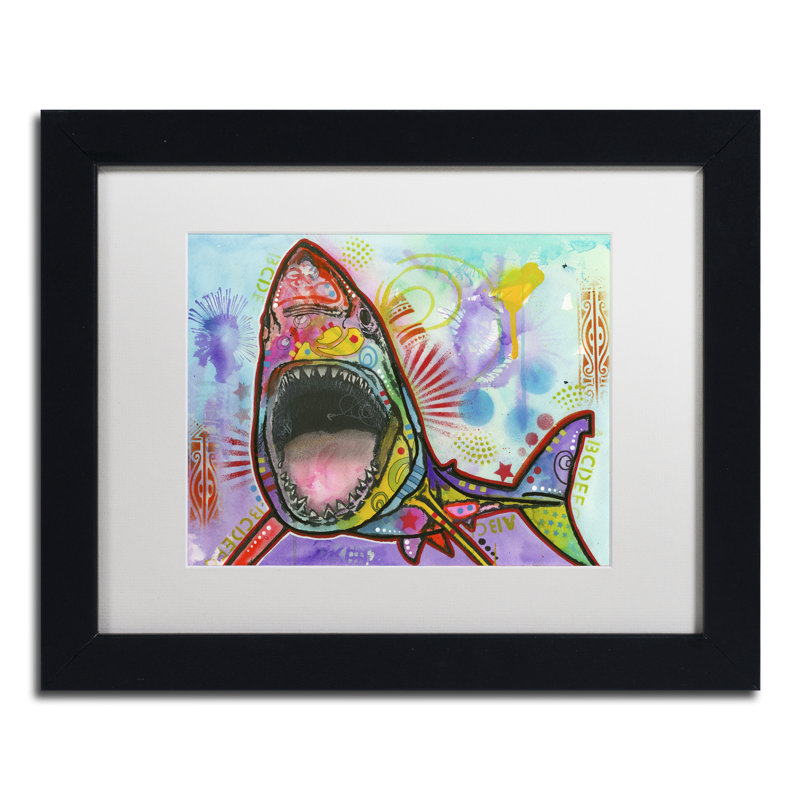 « shark 1 », reproduction d’art sur toile encadrée, H 11 po x l 14 po x P 0,5 po
