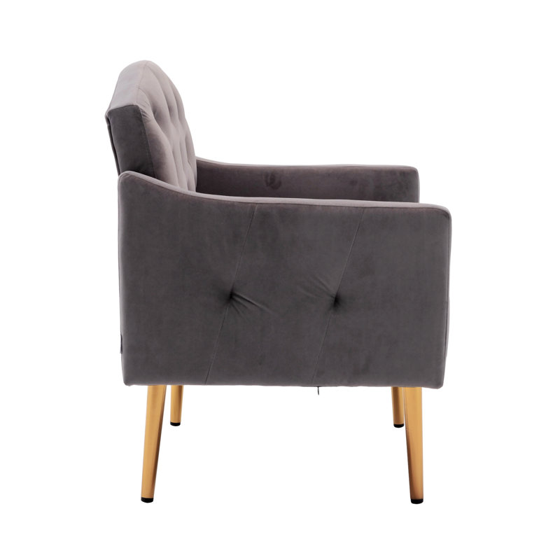 Fauteuil d'appoint, Polyester gris, Or
