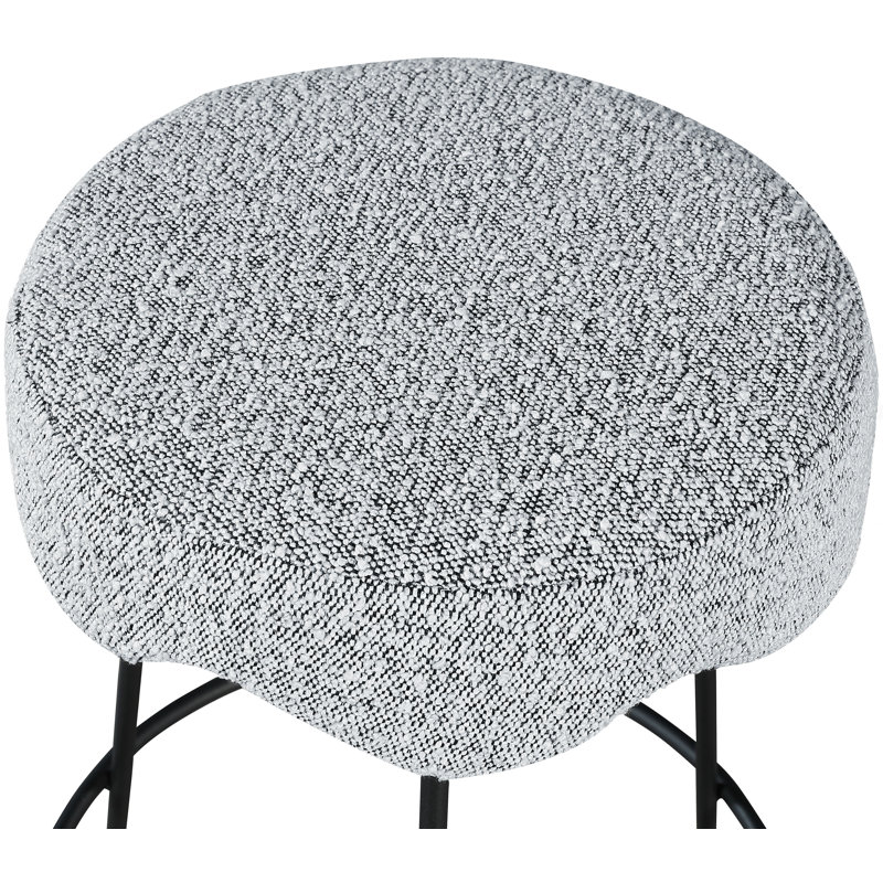 Fleur Boucle Fabric Counter Stool, Gray Boucle Fabric