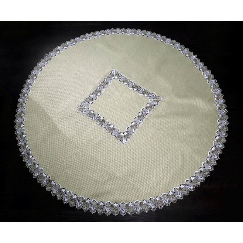 Omara Geometric Round Tablecloth, 72" x 72"