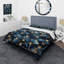 Ensemble de housse de couette Art Deco Blue Golden Tile Elegance 1 II - Abstract Geometric-101241904