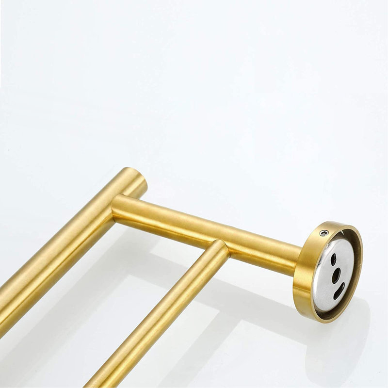5 Piece Bathroom Towel Rack Set Wall Mount, Brushed Gold