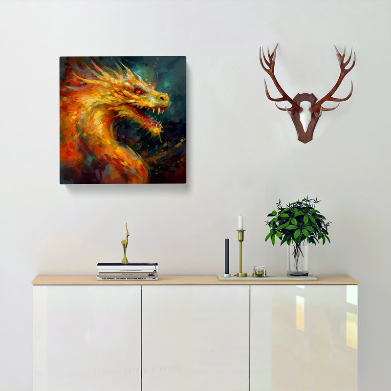 Dragon Impressionism - Wrapped Canvas, 50cm H x 50cm W x 3cm D