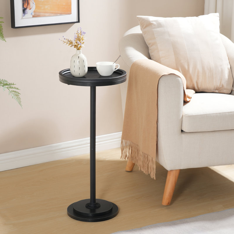 Petite table de bout ronde H 25,6 po Adalynn, Noir