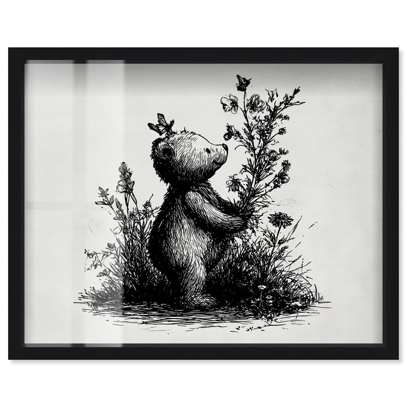 «Botanist Bear Shadowbox» par Art Remedy, Noir, H 17 po x l 21 po
