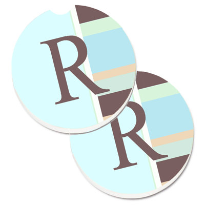 Sous-verre voiture monogramme initial