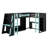L-Shaped Wooden Gaming Bed Frame With RGB LED Lights, Dual Beds, USB Ports, TV Stand & Storage Shelves, Reversible Layout, Space-Saving Wood Loft Bed For Teens & Adults-332640832