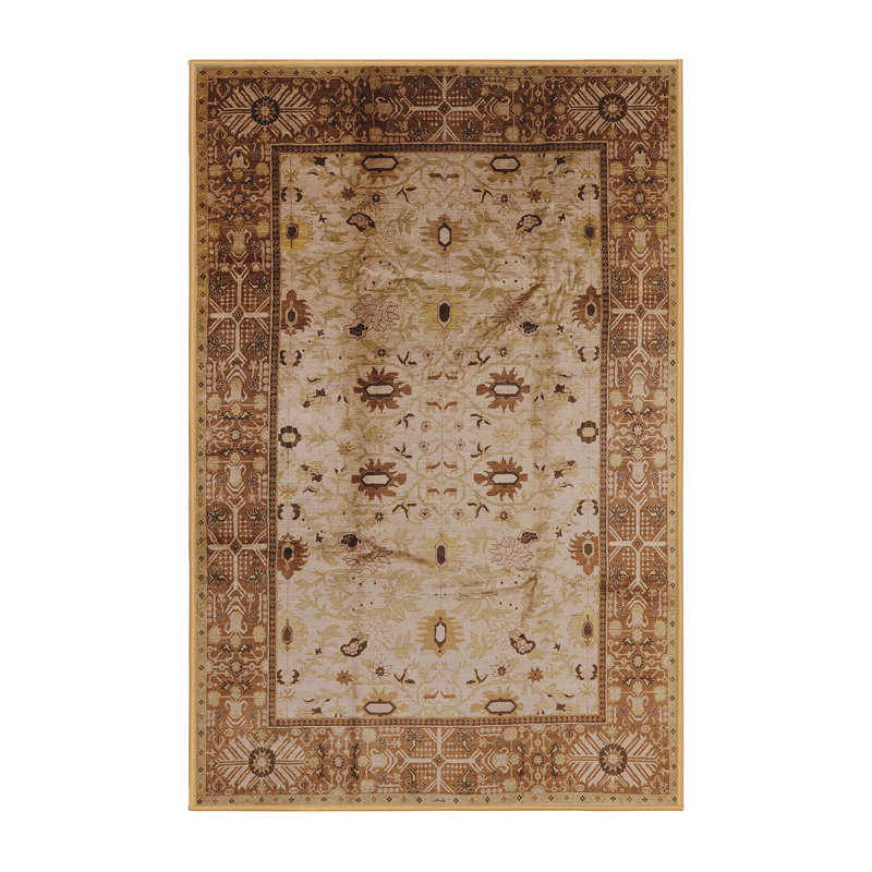 Tapis brun à motif oriental, Rectangle 2 pi x 3 pi