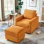 Chaise de salon en velours côtelé jaune, confortable classique avec chaise ajustable et traditionnelle américaine, accent, large amovible-1851417408