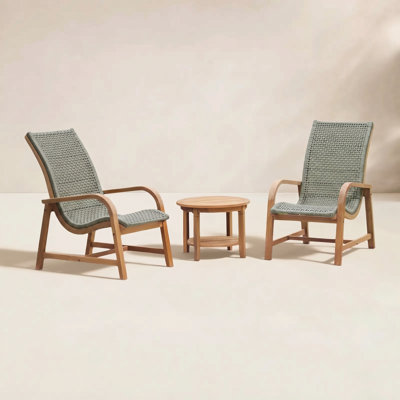 Nimes 2-Person Teak Patio Seating Group