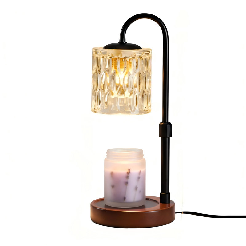 Dimmable Candle Warmer Lamp With Timer, Height Adjustable Electric Candle Wax Warmer, Christmas Birthday Gifts For Women Mom, House Warming Gifts New Home Room Decor, Walnut Solid Wood Base