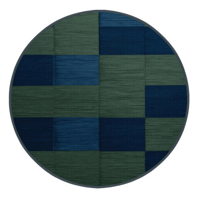 Tapis vert à carreaux lavable à la machine