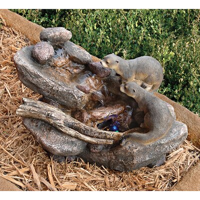 Resin Sea Otters Garden Fountain with LED Light -  Highland Dunes, 03947911A8B14F3F9AED03A0A6DDEBF7