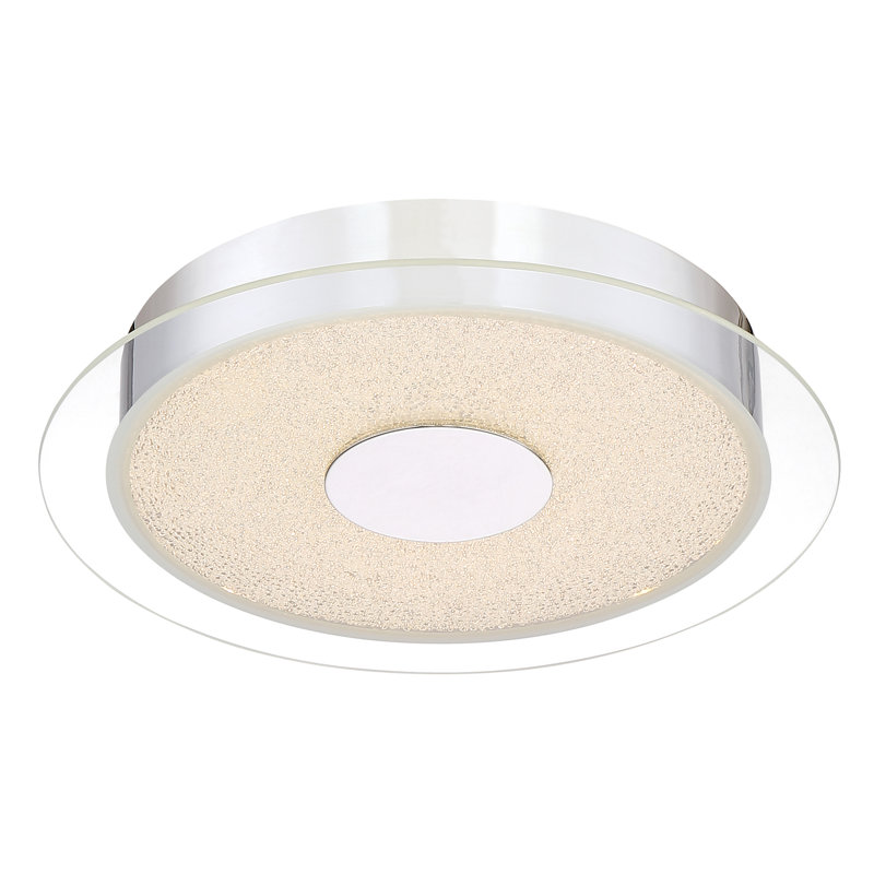Plafonnier encastré 1 lumière Anzley 13,75 po, Chrome poli