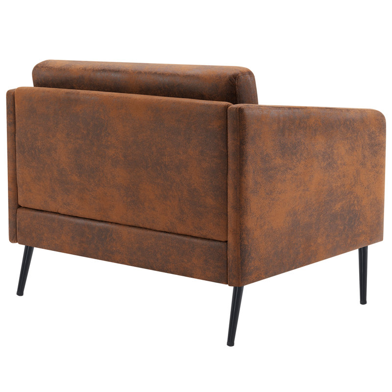 Upholstered Club Chair, Orange  Microfabric