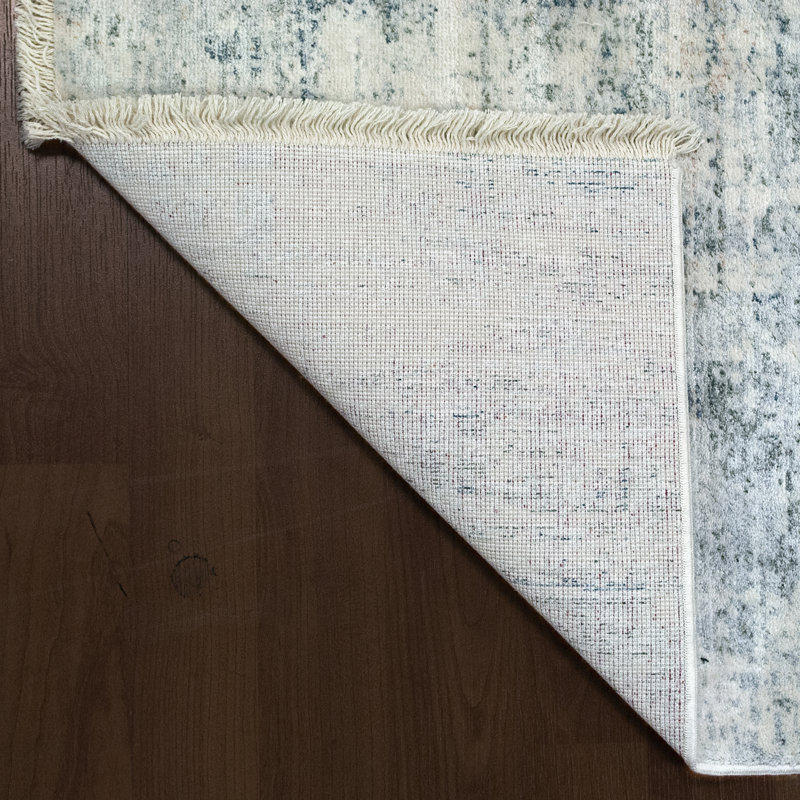 Tapis ivoire à motif abstrait Matsuda, Rectangle 7 pi 8 po x 10 pi 7 po