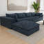 Canapé modulaire en forme de L de 157,6 po de forme modulaire en L en velours côtelé avec repose-pieds, support en éponge double couche, sans assemblage-2023641634