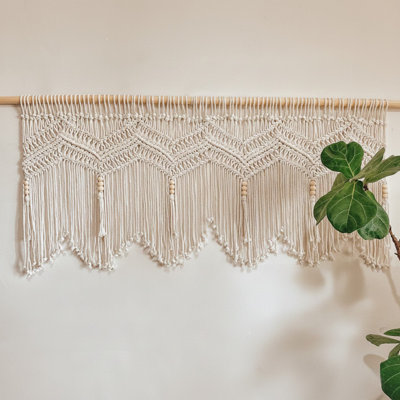 Boho-inspired 52''w Macrame Doorway Curtain