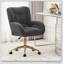 Fauteuil de bureau pivotant en velours 360 avec base en métal doré et roues universelles, café-1841426013