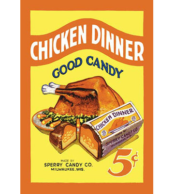 Publicité rétro pour dîner de poulet