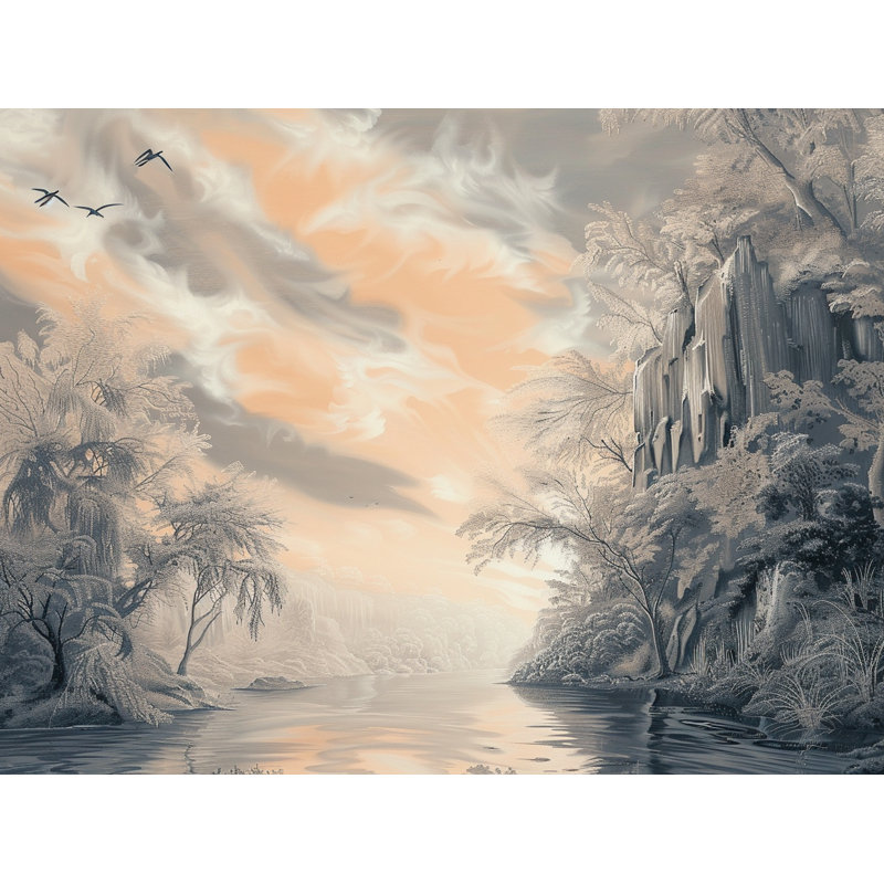 Édredon paysage d'hiver literie sereine, Édredon simple TG