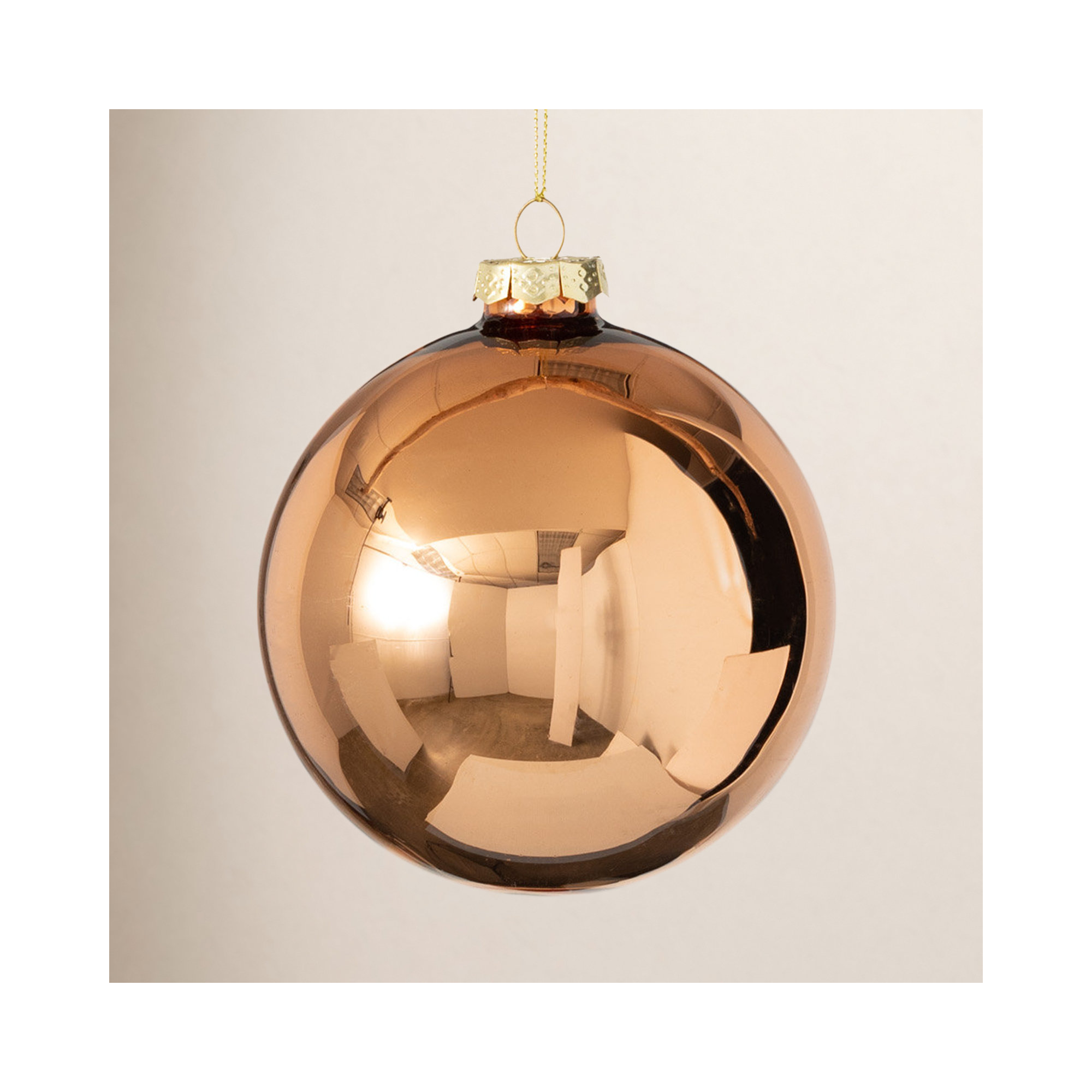 Classic Ball Ornament, Copper, 4" H x 4" W x 4" D