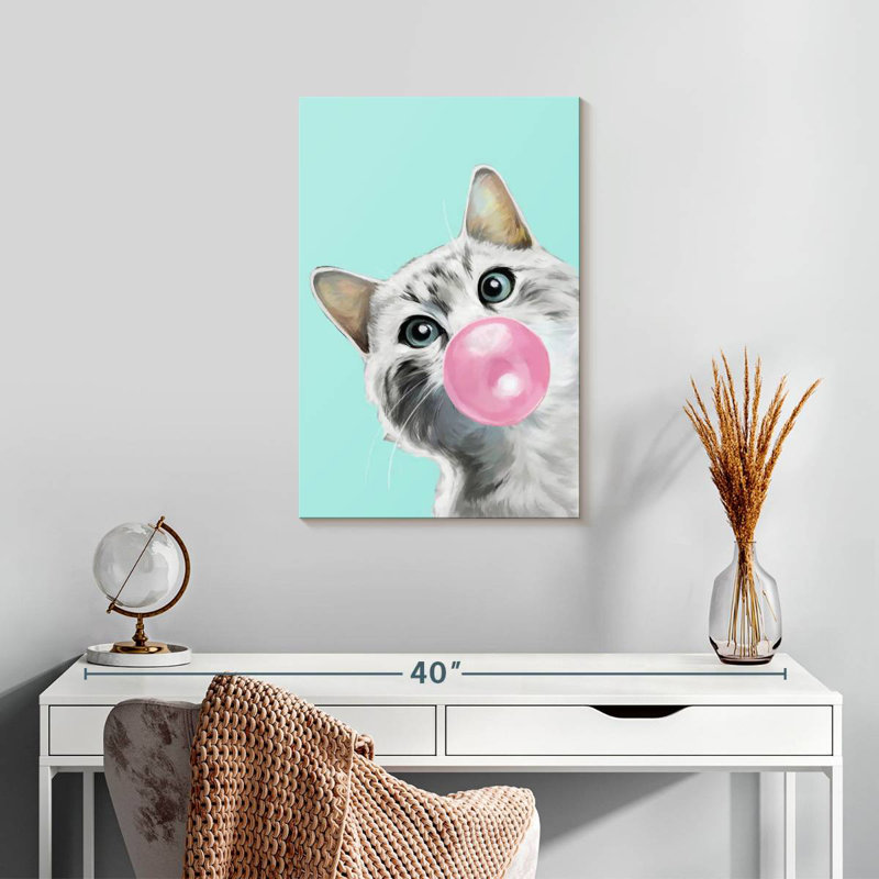 Ketti Bubble Gum Kitty II, 24" H x 16" W