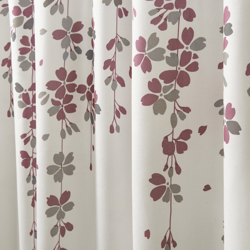 Rideau de douche simple à motif floral Weeping Flower, Violet