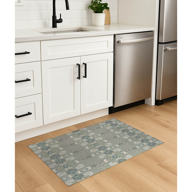 Tapis de cuisine léger antidérapant Tilly, Sauge, Rectangle 4pi x 6 pi