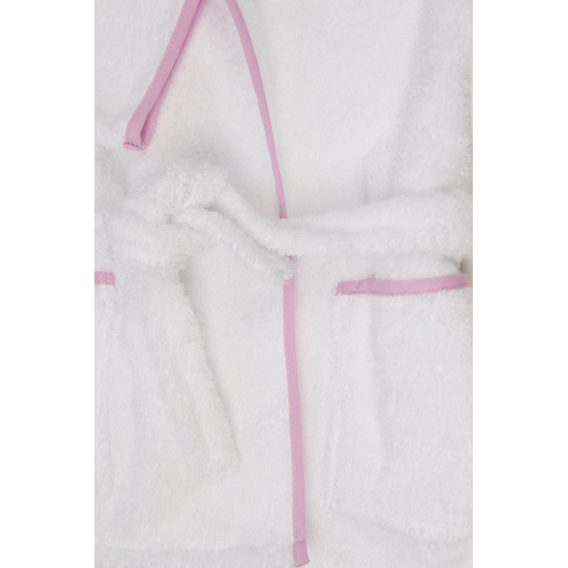 Gender Neutral Bathrobe with Pockets and Hood, Pink, Kids M