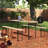 Gailmarie 6' Portable Picnic Table and Bench Set, Outdoor Wooden Folding Camping Dining Table Set for Patio Garden Outdoor Activities-1087117557-1087117558