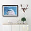 Blue Domed Church In Santorini Painting - Single Picture Frame Print on MDF-56633316-56633319